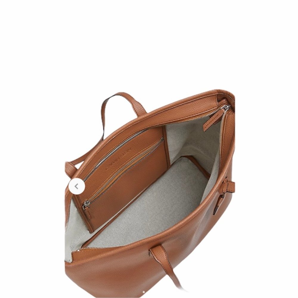 Calvin Klein Pebble Mid Tote Medium Bag Caramel Brown Women's Handbag H0DAZGD2 - Picture 4 of 6